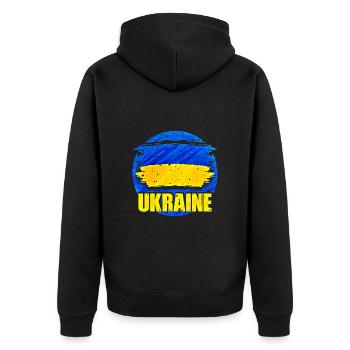 Ukraine - Veste à capuche bio Premium Unisexe - noir - Dos - Nico (187cm)