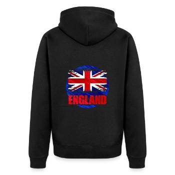 Angleterre - Veste à capuche bio Premium Unisexe - noir - Dos - Nico (187cm)