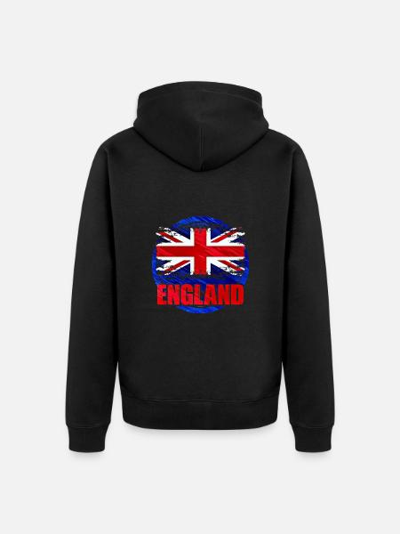 England - Unisex Premium Organic Zip Hoodie - black
