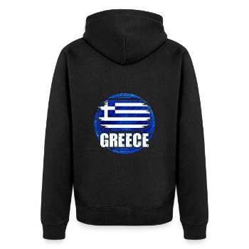 Grèce - Veste à capuche bio Premium Unisexe - noir - Dos - Nico (187cm)