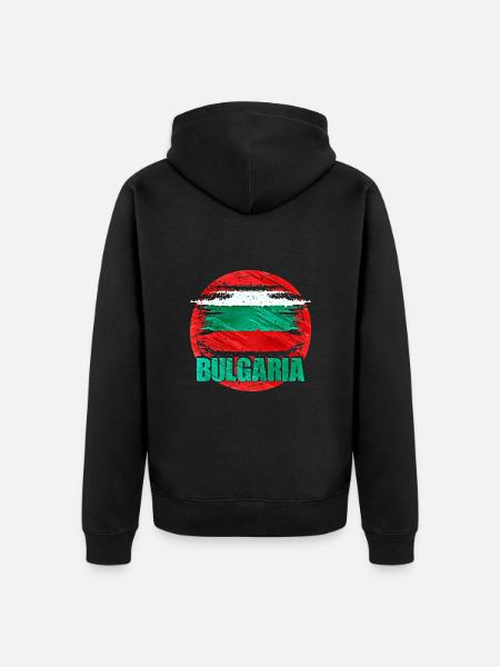 Bulgaria - Unisex Premium Organic Zip Hoodie - black
