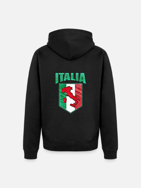 Italy - Unisex Premium Organic Zip Hoodie - black