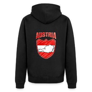 Autriche - Veste à capuche bio Premium Unisexe - noir - Dos - Nico (187cm)
