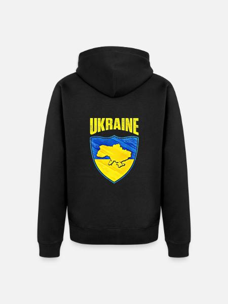 Ukraine - Unisex Premium Organic Zip Hoodie - black