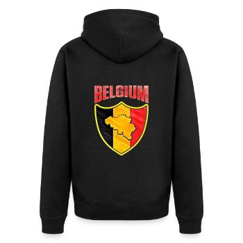 Belgique - Veste à capuche bio Premium Unisexe - noir - Dos - Nico (187cm)