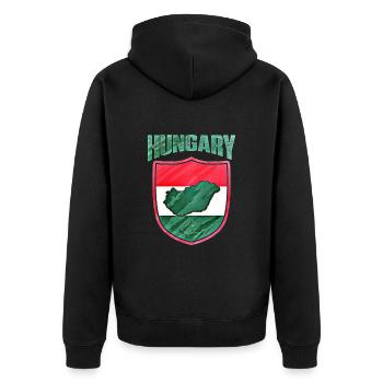 Hongrie - Veste à capuche bio Premium Unisexe - noir - Dos - Nico (187cm)