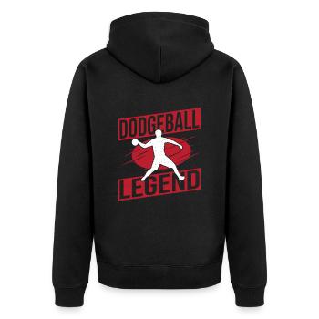 Dodgeball Gaga Ball Dodgeball Player Gift - Unisex Premium Organic Zip Hoodie - black - Back - Nico (187cm)