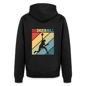 Dodgeball Gaga Ball Dodgeball Player Gift - Unisex Premium Organic Zip Hoodie - black - Back - Nico (187cm)