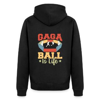 Dodgeball Gaga Ball Dodgeball Player Gift - Unisex Premium Organic Zip Hoodie - black - Back - Nico (187cm)