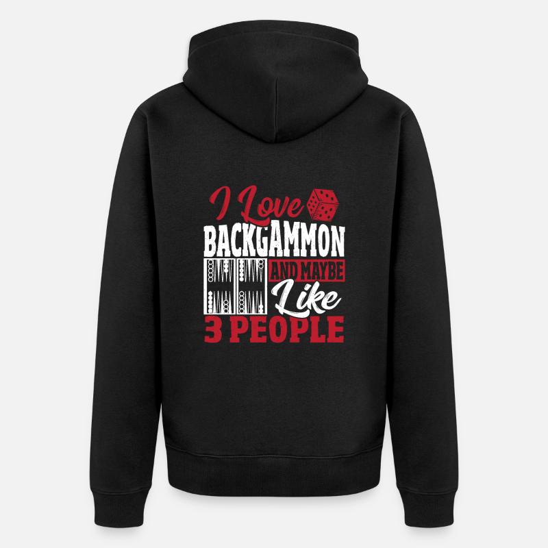 Backgammon - Unisex Premium Bio Zip Hoodie - Schwarz