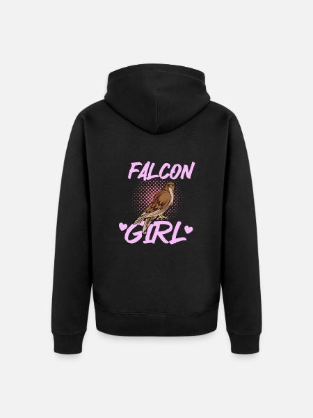 Falconry Ornithology Gift - Unisex Premium Organic Zip Hoodie - black