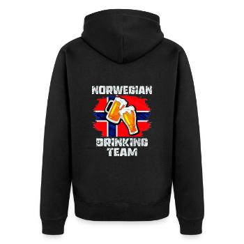 Équipe de beuverie de Norvège - Veste à capuche bio Premium Unisexe - noir - Dos - Nico (187cm)