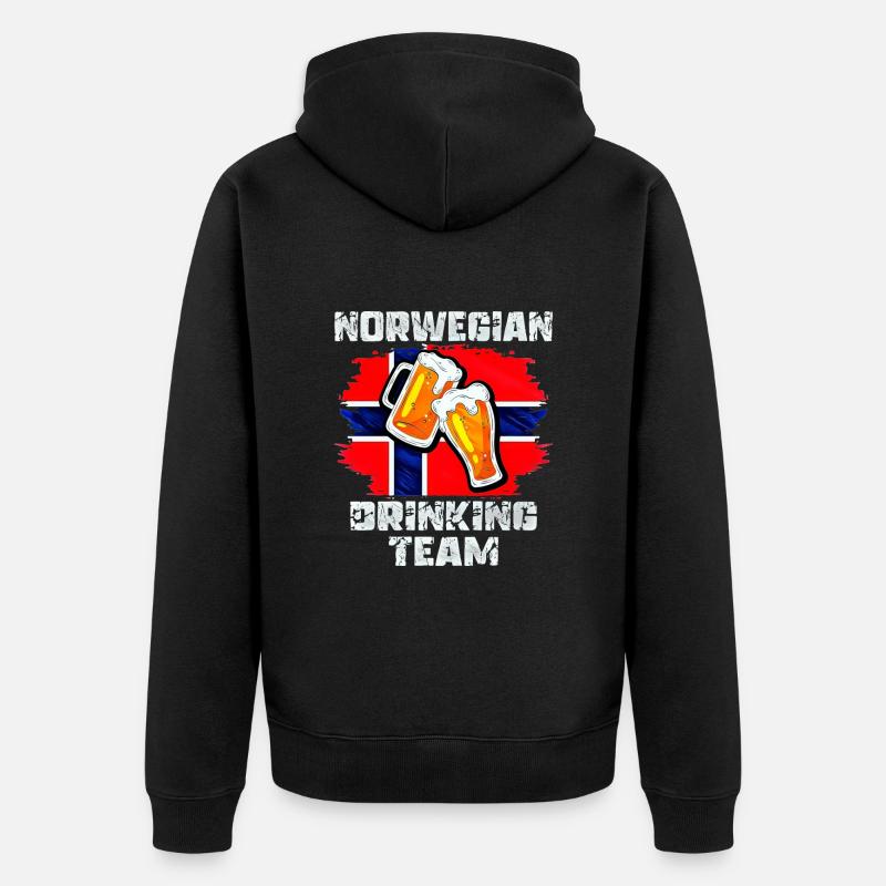 Norway Drinking Team - Unisex Premium Organic Zip Hoodie - black