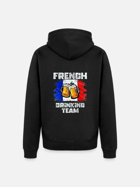 France Drinking Team - Unisex Premium Organic Zip Hoodie - black