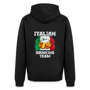 Équipe de beuverie d’Italie - Veste à capuche bio Premium Unisexe - noir - Dos - Nico (187cm)