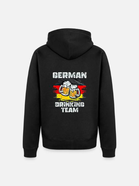 Germany Drinking Team - Unisex Premium Organic Zip Hoodie - black