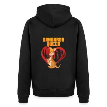 känguru - Unisex Premium Bio Zip Hoodie - Schwarz - Hinten - Nico (187cm)