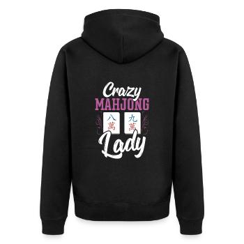 Cadeau pour les fans de Mahjong - Veste à capuche bio Premium Unisexe - noir - Dos - Nico (187cm)