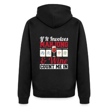 Cadeau pour les fans de Mahjong - Veste à capuche bio Premium Unisexe - noir - Dos - Nico (187cm)
