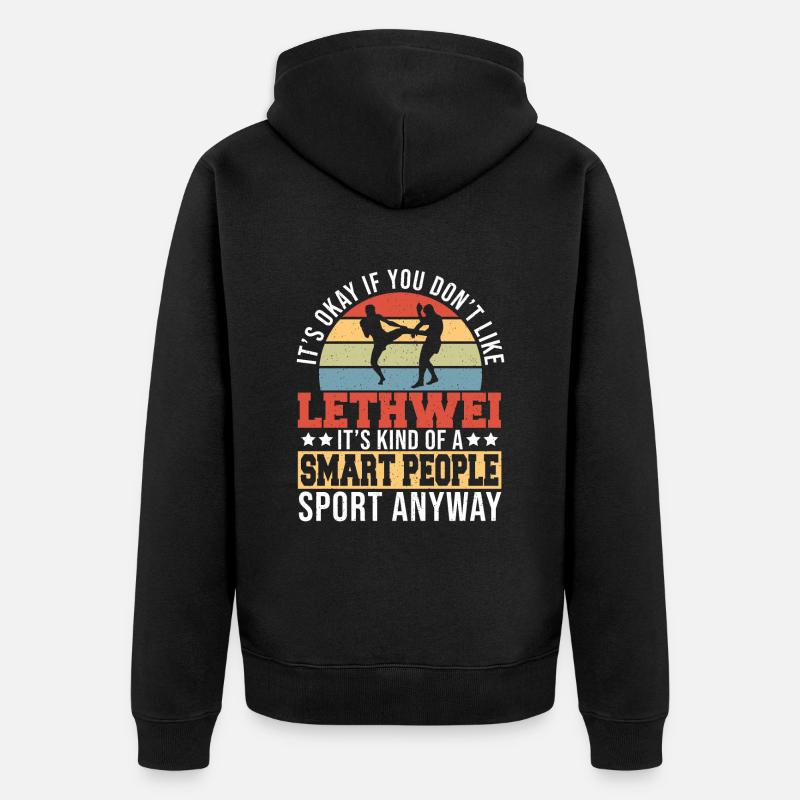 Cadeau birman Lethwei - Veste à capuche bio Premium Unisexe - noir