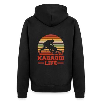 Gift for Kabaddi Lovers - Unisex Premium Organic Zip Hoodie - black - Back - Nico (187cm)