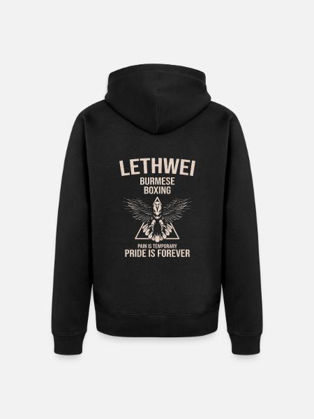 Lethwei Burmese Gift - Unisex Premium Organic Zip Hoodie - black