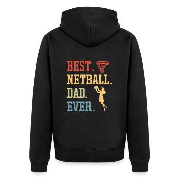 Love Netball Netball Player Gift - Unisex Premium Organic Zip Hoodie - black - Back - Nico (187cm)
