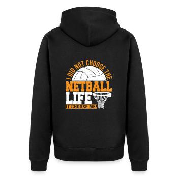 Love Netball Netball Player Gift - Unisex Premium Organic Zip Hoodie - black - Back - Nico (187cm)