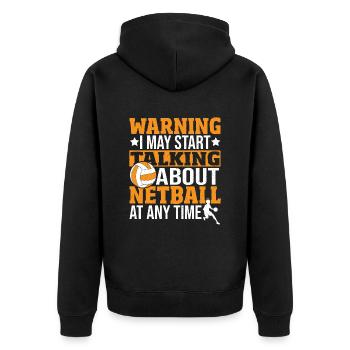 Love Netball Netball Player Gift - Unisex Premium Organic Zip Hoodie - black - Back - Nico (187cm)
