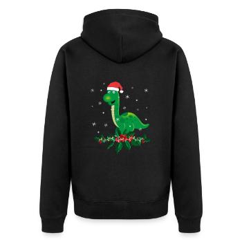 Brontosaurus Dino Gift - Unisex Premium Organic Zip Hoodie - black - Back - Nico (187cm)