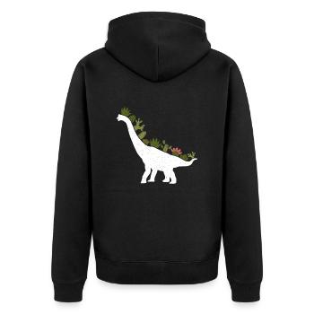 Brachiosaurus Dinosaur Gift - Unisex Premium Organic Zip Hoodie - black - Back - Nico (187cm)