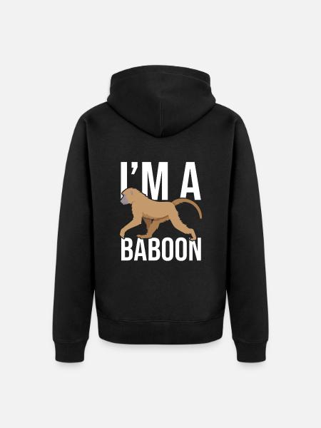 Gift for baboon lover - Unisex Premium Organic Zip Hoodie - black