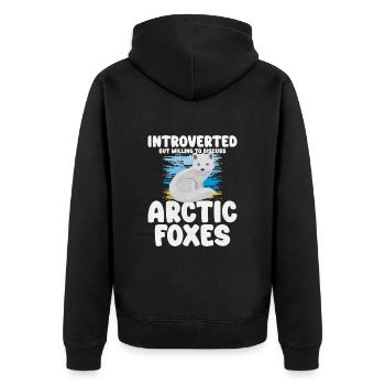 Niedliches Polarfuchs-Geschenk - Unisex Premium Bio Zip Hoodie - Schwarz - Hinten - Nico (187cm)