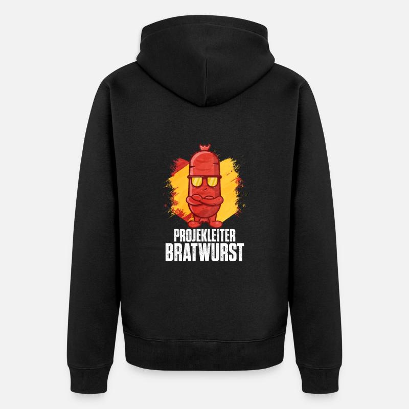 Bratwurst als Geschenk - Unisex Premium Bio Zip Hoodie - Schwarz