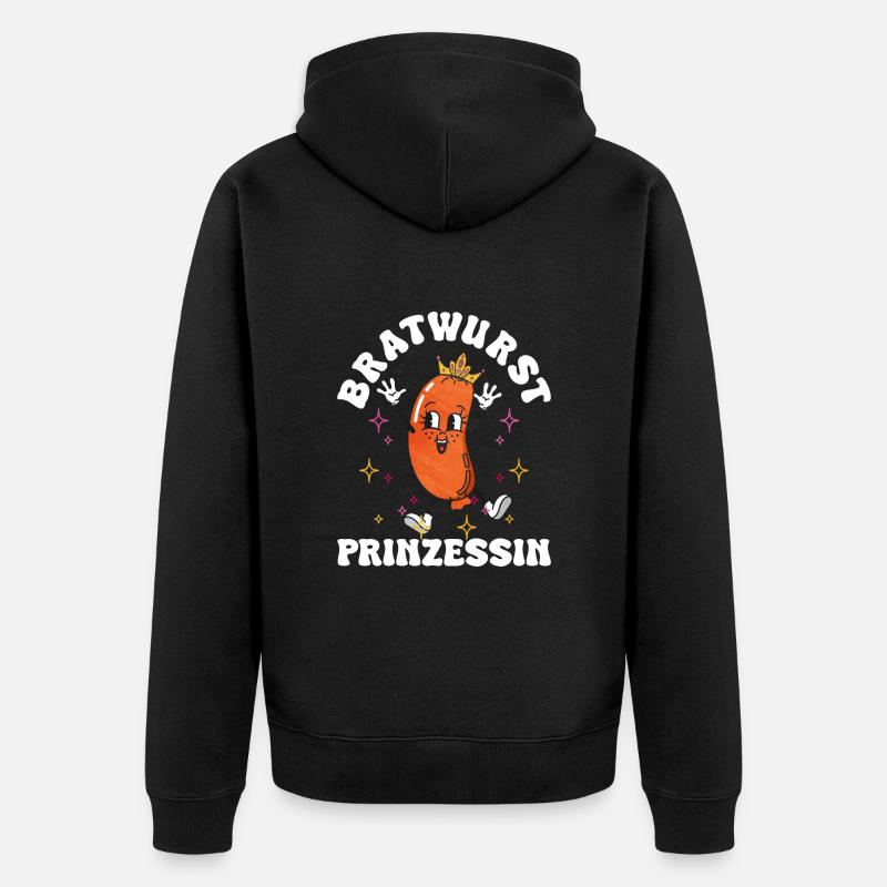 Bratwurst als Geschenk - Unisex Premium Bio Zip Hoodie - Schwarz