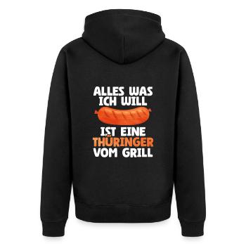 Bratwurst en cadeau - Veste à capuche bio Premium Unisexe - noir - Dos - Nico (187cm)