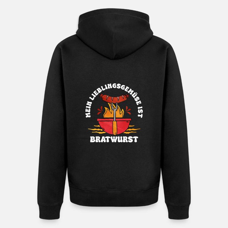 Bratwurst als Geschenk - Unisex Premium Bio Zip Hoodie - Schwarz