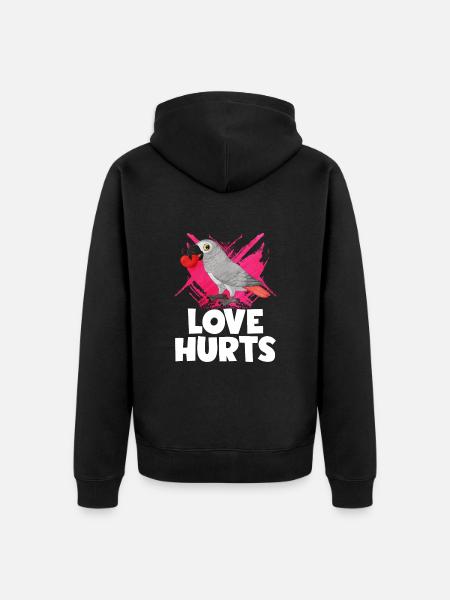 Afrikanisches Graupapagei Geschenk - Unisex Premium Bio Zip Hoodie - Schwarz