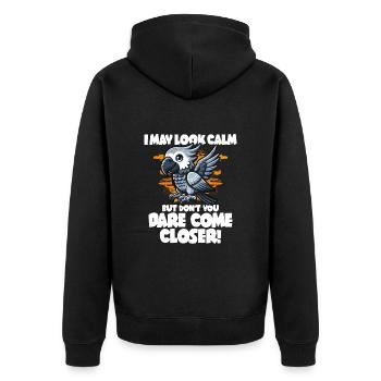 Cadeau de perroquet gris africain - Veste à capuche bio Premium Unisexe - noir - Dos - Nico (187cm)