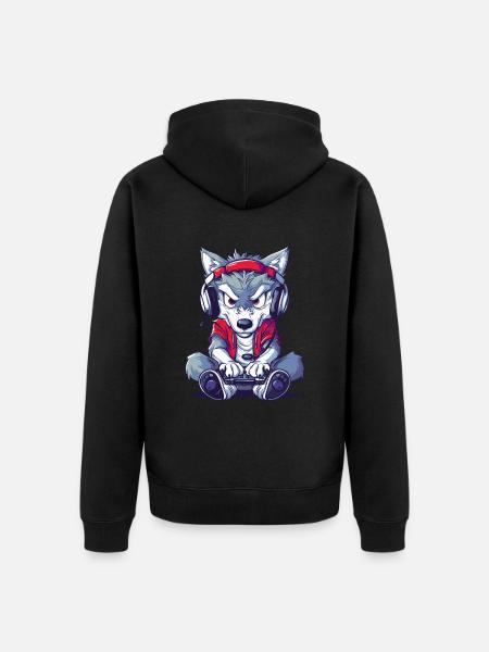 Wolf Video Game - Unisex Premium Organic Zip Hoodie - black