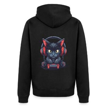 Schwarzes Videospiel - Unisex Premium Bio Zip Hoodie - Schwarz - Hinten - Nico (187cm)