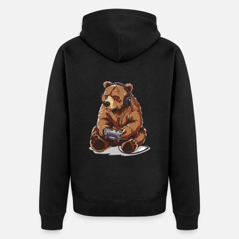 Jeu vidéo Grizzly - Veste à capuche bio Premium Unisexe - noir
