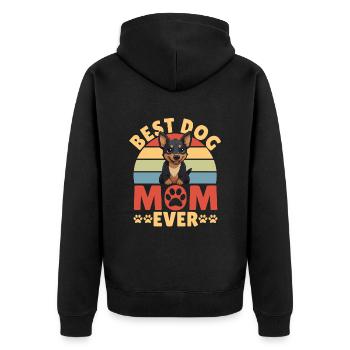 Kelpie Dog Gift - Unisex Premium Organic Zip Hoodie - black - Back - Nico (187cm)