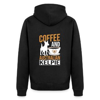 Kelpie Dog Gift - Unisex Premium Organic Zip Hoodie - black - Back - Nico (187cm)