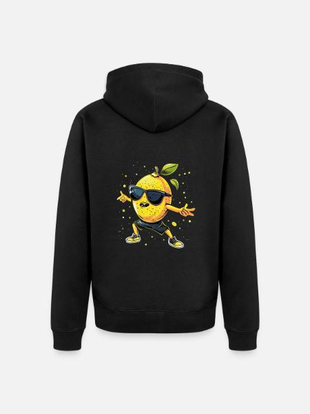 Lemon - Unisex Premium Organic Zip Hoodie - black