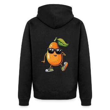 Papaya - Unisex Premium Organic Zip Hoodie - black - Back - Nico (187cm)