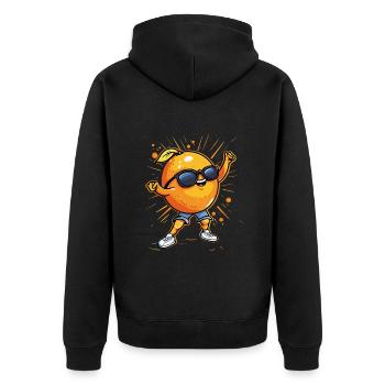 Orange - Unisex Premium Organic Zip Hoodie - black - Back - Nico (187cm)