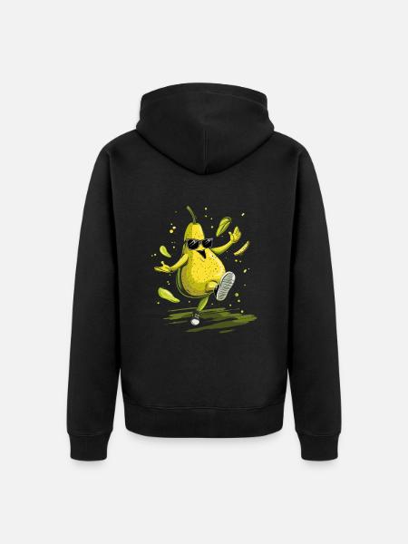 Pear - Unisex Premium Organic Zip Hoodie - black