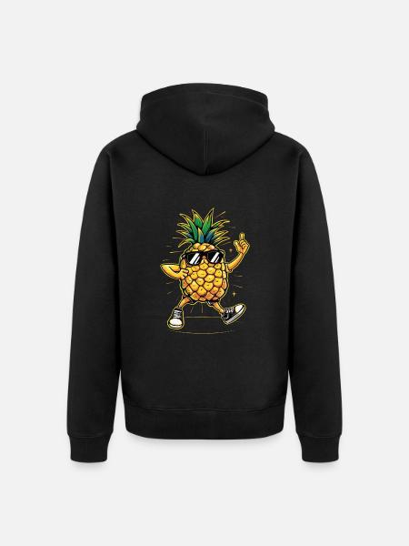 Ananas - Unisex Premium Bio Zip Hoodie - Schwarz