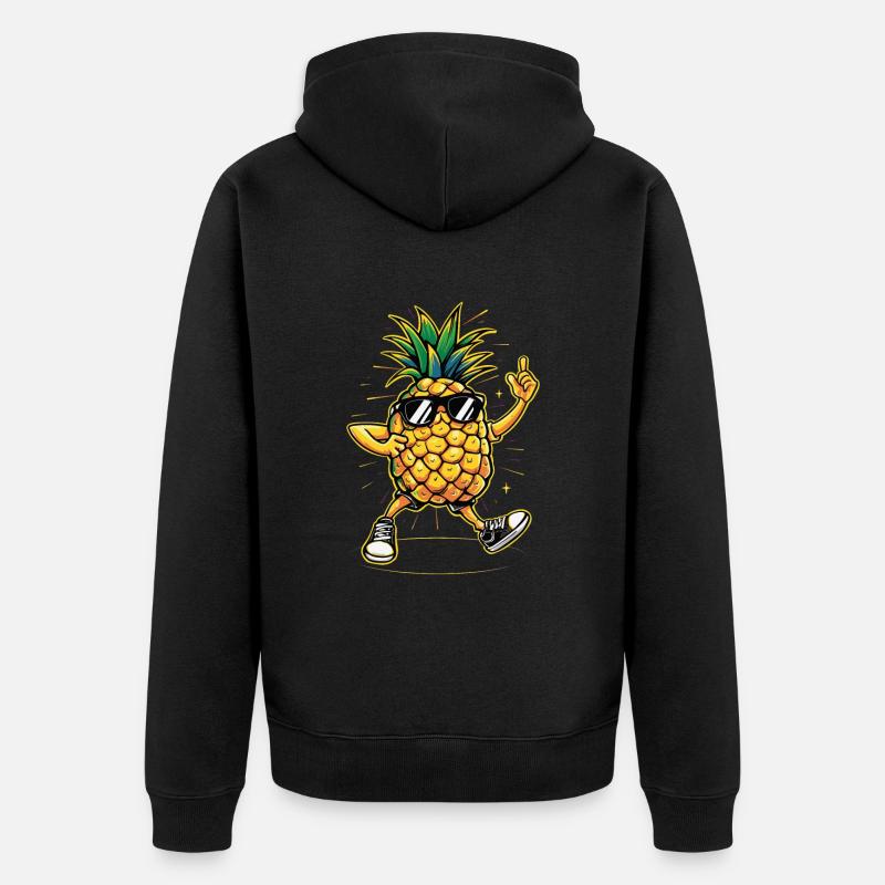 Ananas - Unisex Premium Bio Zip Hoodie - Schwarz